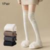 Женские тонкие моющиеся однотонные повседневные длинные гольфы до колена в винтажном стиле, модные высокоэластичные уличные полиэстеровые чулки, 1 пара