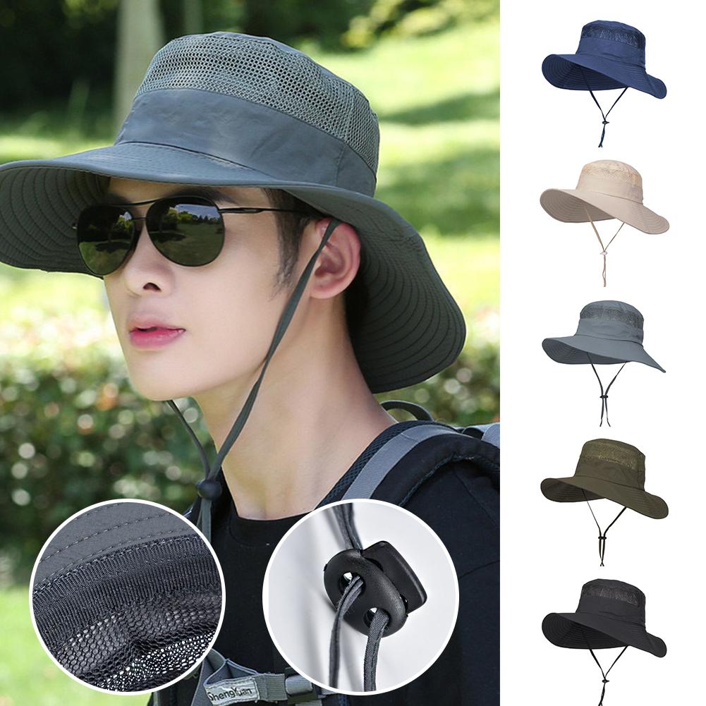 Fashion Summer Bucket Hat For Men Fisherman Cap Fishing Outdoor Sunshade Wide Brim Sunscreen Riding Hiking Suncreen Sun hat