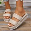 Женские летние шлепанцы большого размера на толстой подошве, новинка 2025 года, с эластичной вставкой для стопы и толстой подошвой, модные