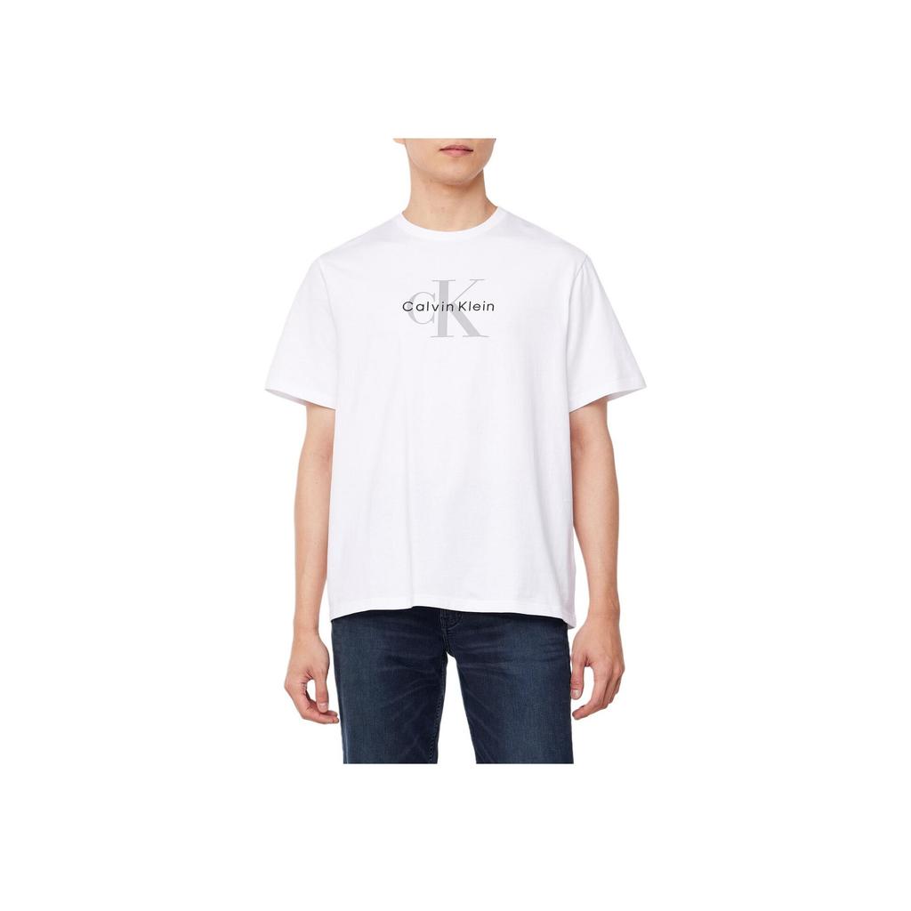 Calvin Klein Футболка с коротким рукавом и надписью, с круглым вырезом, мужская, топы, белая 4RB862G-YAA