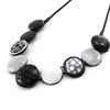 [J2264] - Designer Necklace 'Safari' Black White Gray