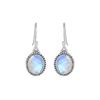 Rainbow Moonstone Silver Women Earring Pure 925 Sterling Silver Handmade Jewelry