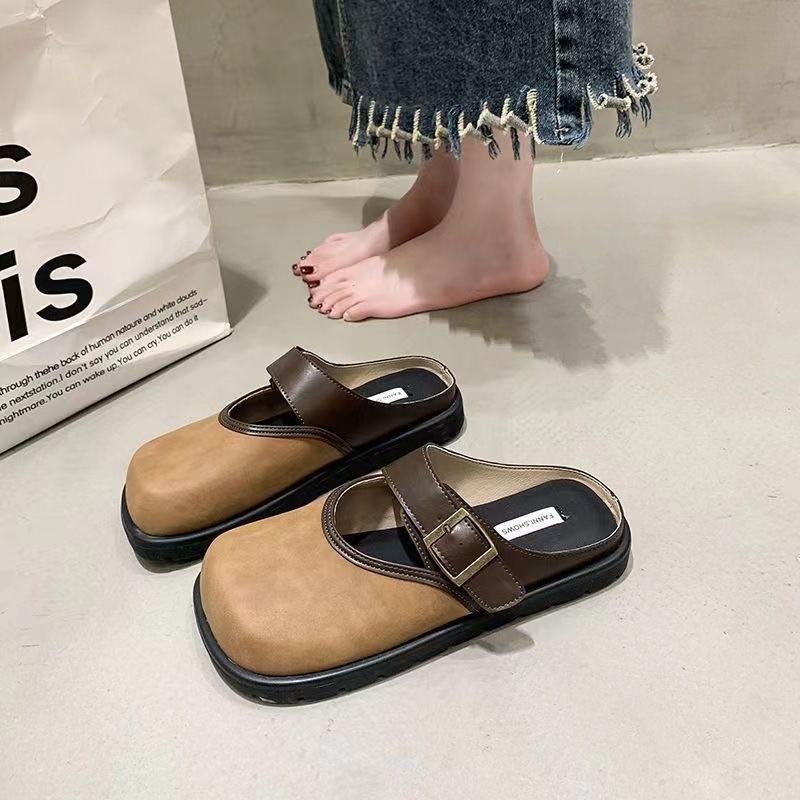 Мода 2025 года, тренд, балетки, мюли, тапочки, домашняя повседневная обувь, зимние туфли с открытой пяткой, модные шлепанцы для ходьбы, обувь с квадратным носком, Mujer Zapatos