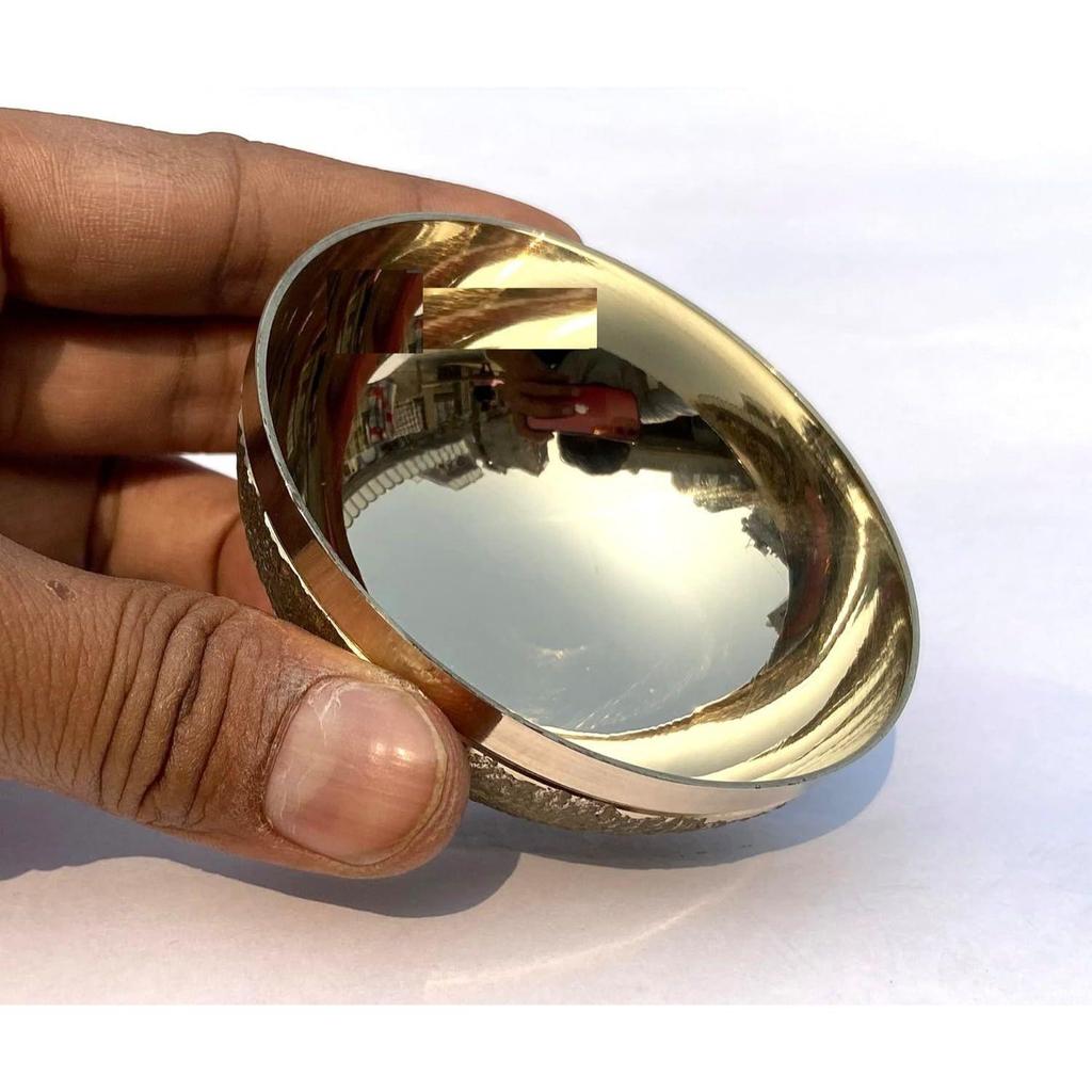 Бронзовая чаша Kansa Natural Vatki с деревянной ручкой, аюрведический детокс-массажер для ног, релаксация и глубокая очистка