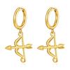 European and American fashion trend pendant earrings women's trend electroplated 18K gold stainless steel earrings earrings