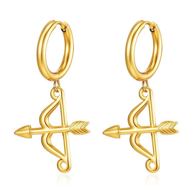 European and American fashion trend pendant earrings women's trend electroplated 18K gold stainless steel earrings earrings