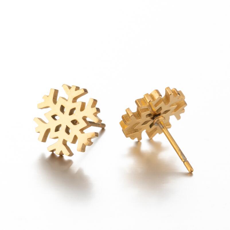 Korean Minimalist Snowflake Stud Earrings - Winter Christmas Bestie Gift Jewelry
