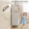 Microwave furniture, kitchen buffet with cupboard, drawer, top shelf, 60 x 40 x 131 cm, oak and white