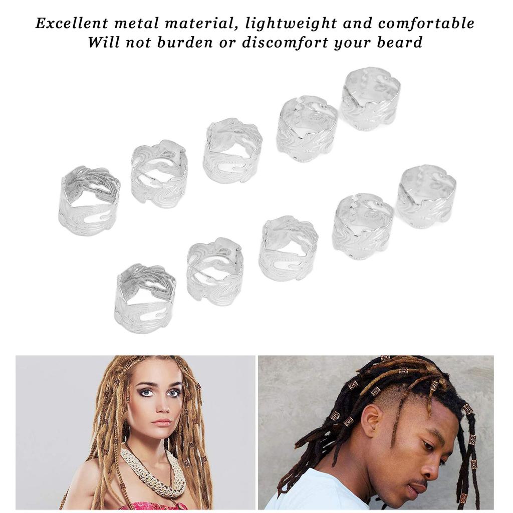 40 шт. Металлические серебристые бусины для бороды Изысканные винтажные украшения для бороды для плетения волос, ожерелья, браслета, сделай сам