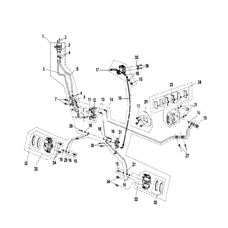 Главный тормозной цилиндр с педалью, подходит для CF800 CForce 800cc CF800 7020-080110 Квадроцикл