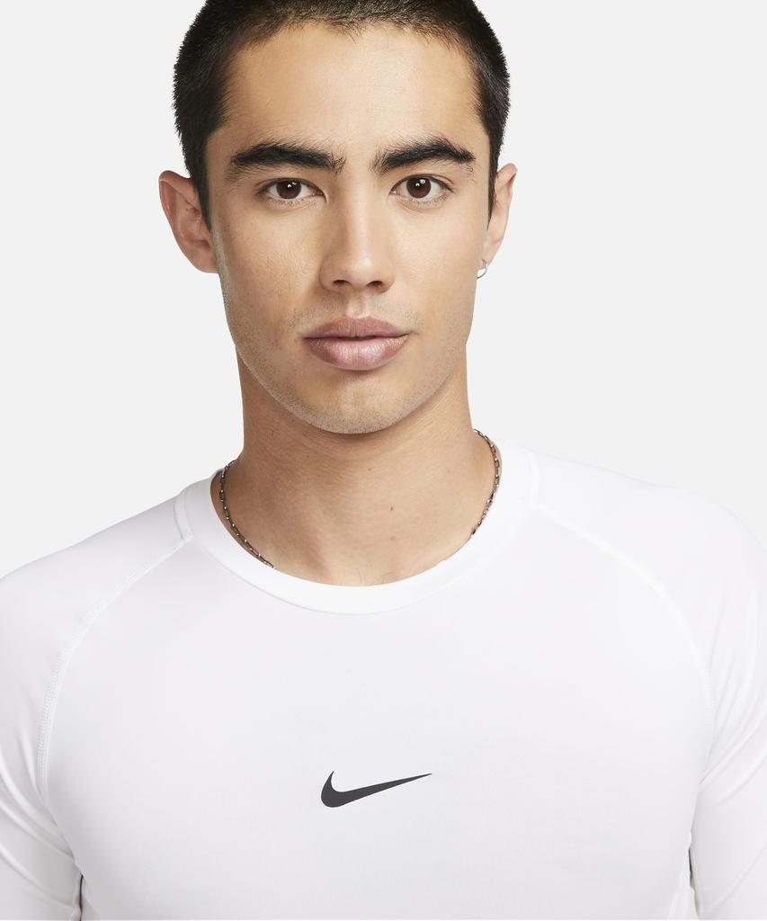 Nike Женский топ для фитнеса Pro Dri-Fit, облегающий, с длинным рукавом, размер M - Белый:Черный / Fb7920-100