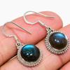 Natural Labradorite Gemstone 925 Solid Sterling Silver Gift Earring 1.25" G6i61