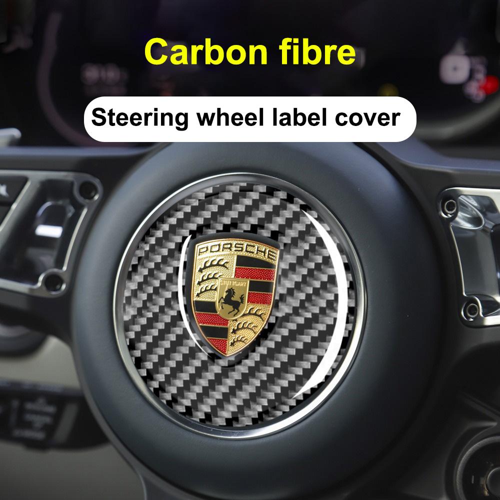 For Porsche NO10Carbon Fiber Patterned Car Steering Wheel Sticker Suitable For Porsche Panamera Carman Macann Bobst Cayenne 911 981 991 970 996