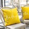 1 Piece Summer Pvc Waterproof Cushion Cover For Outdoor Solid Color Letter Print Pillowcase Swimming Pool Courtyard Garden Decor