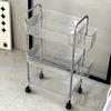 3Tier Clear Storage Cart with Wheels: Multifunctional Rolling Organizer for Home and Office, Ideal for Bedroom, Living Room