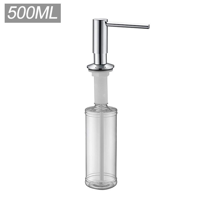 Диспенсер для мыла на кухню, 500 мл Черный дозатор Жидкое мыло Латунная головка насоса Бутылка для жидкого мыла Ручной пресс для мойки