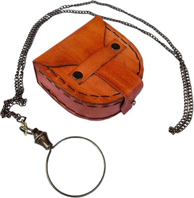 Латунная лупа, оптическая увеличительная линза с цепочкой-ожерельем, монокль для Л