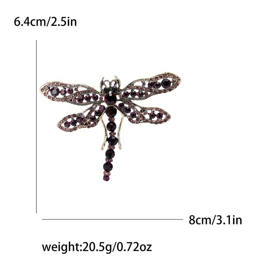 Fashion Retro Rhinestone Dragonfly Brooch, Niche High-End Women'S Clothing Accessories Corsage Insect Pin