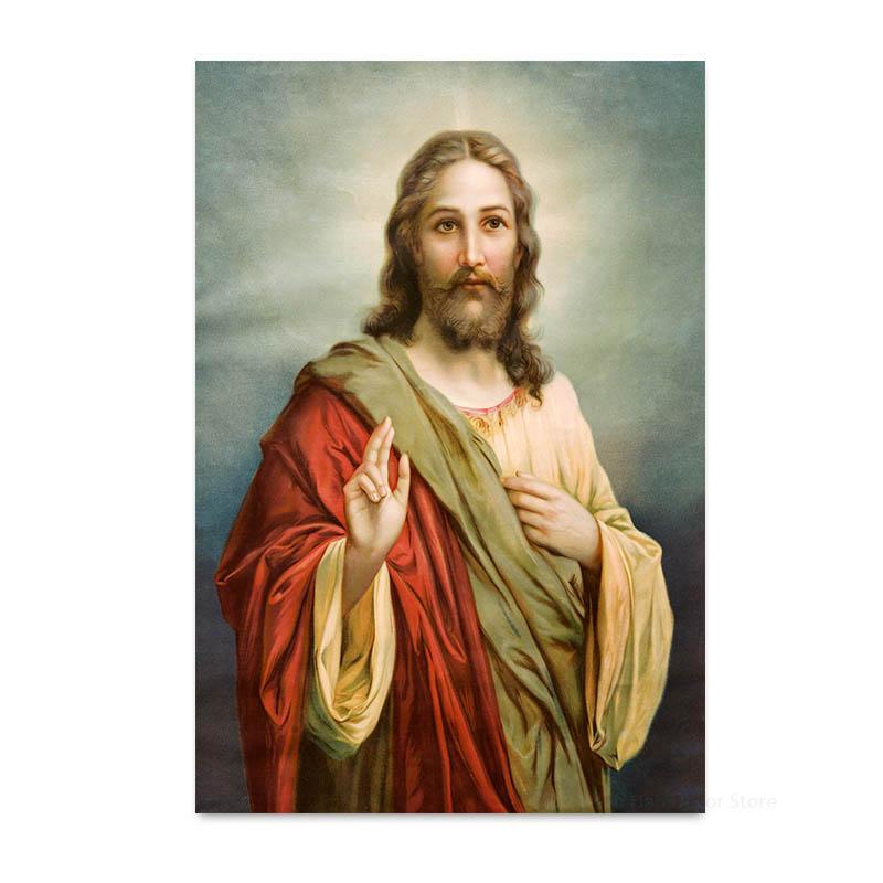 Jesus Series Canvas Posters and Prints Christian Wall Art Picture Painting for Living Room Home Decor Wall Painting Gifts