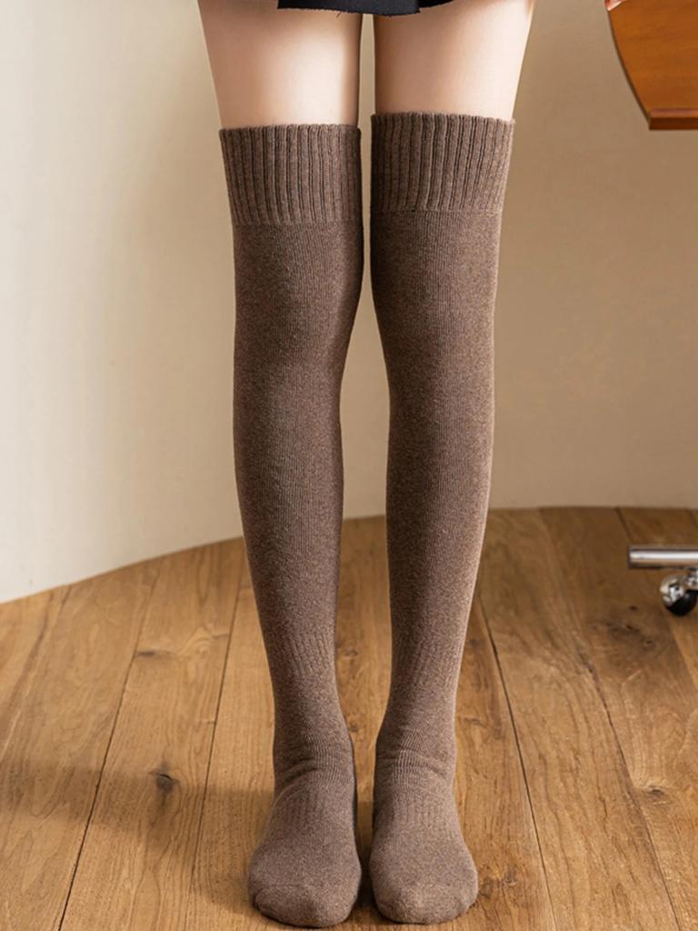 Женские Новые Зимние Теплые Длинные Носки Толстые Термо Гольфы до Колена Выше Колена Дышащие Харадзюку Jk Длинные Гольфы Выше Колена до Икры