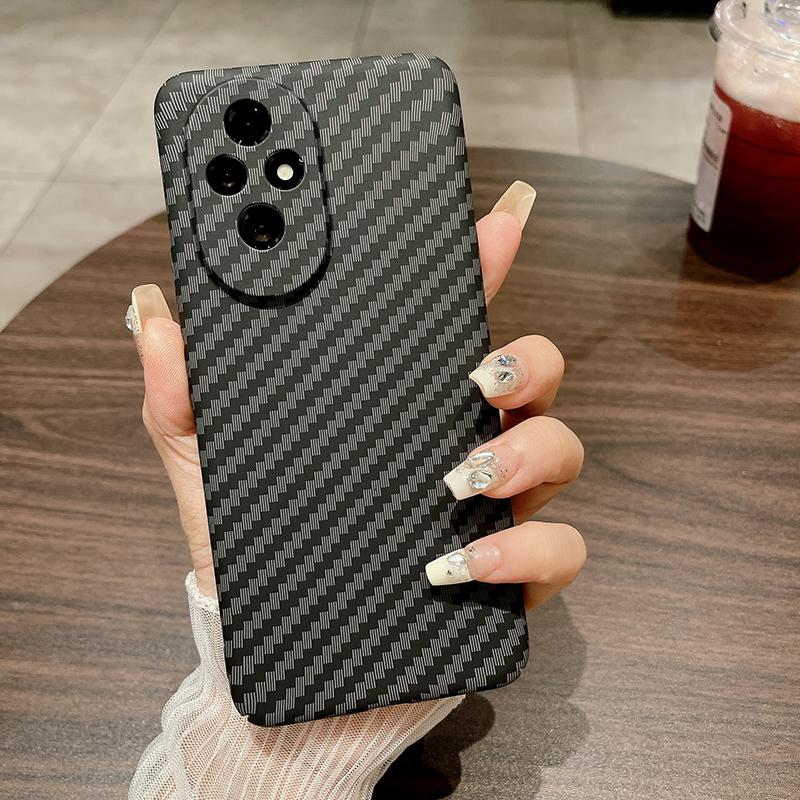 Чехол для Honor 200 5G, текстура углеродного волокна, противоударный, жесткий ПК, чехол для телефона