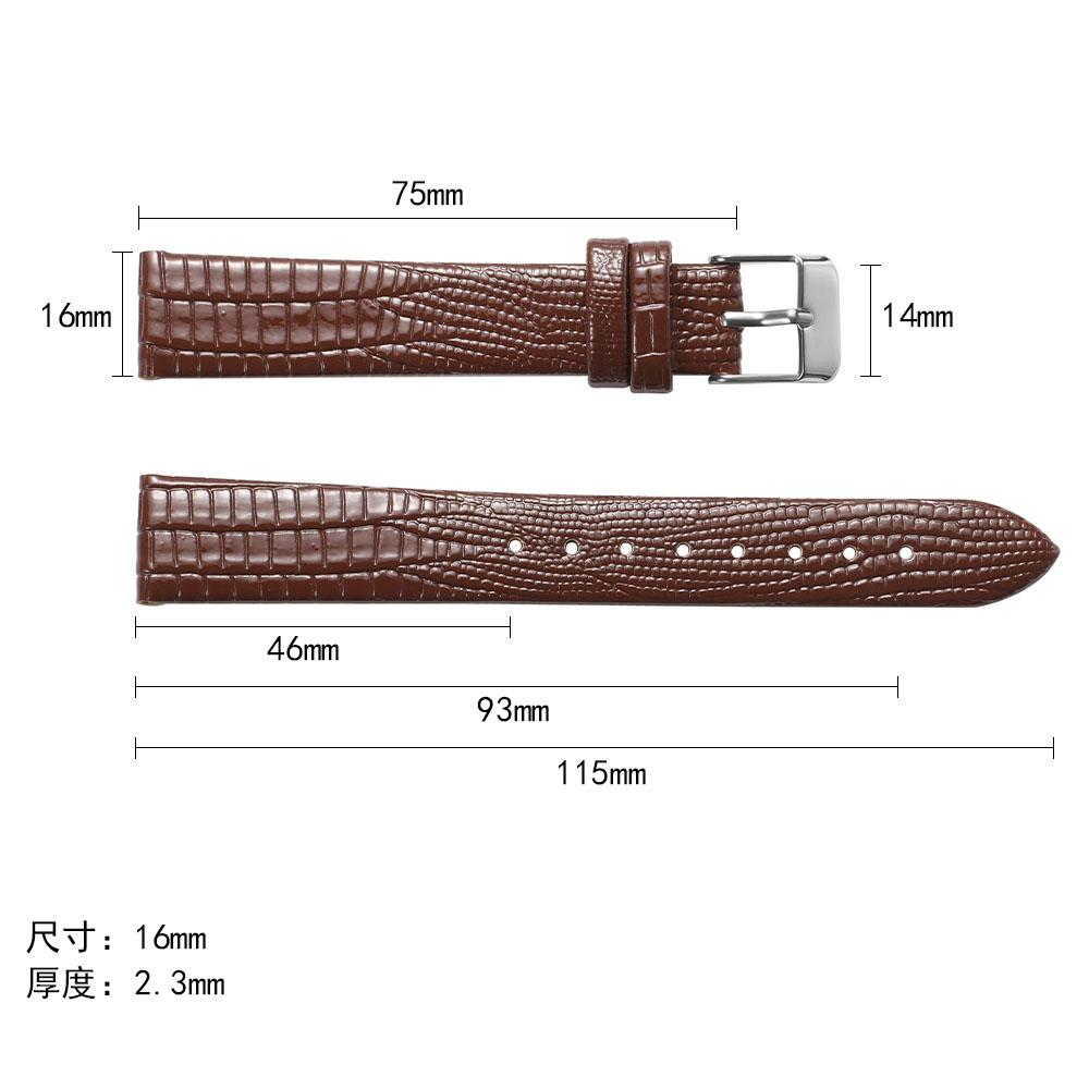 8 мм 10 мм 12 мм 14 мм 16 мм Модный ремешок с текстурой ящерицы Ультратонкий универсальный ремешок для часов с застежкой-пряжкой для женских часов Браслет