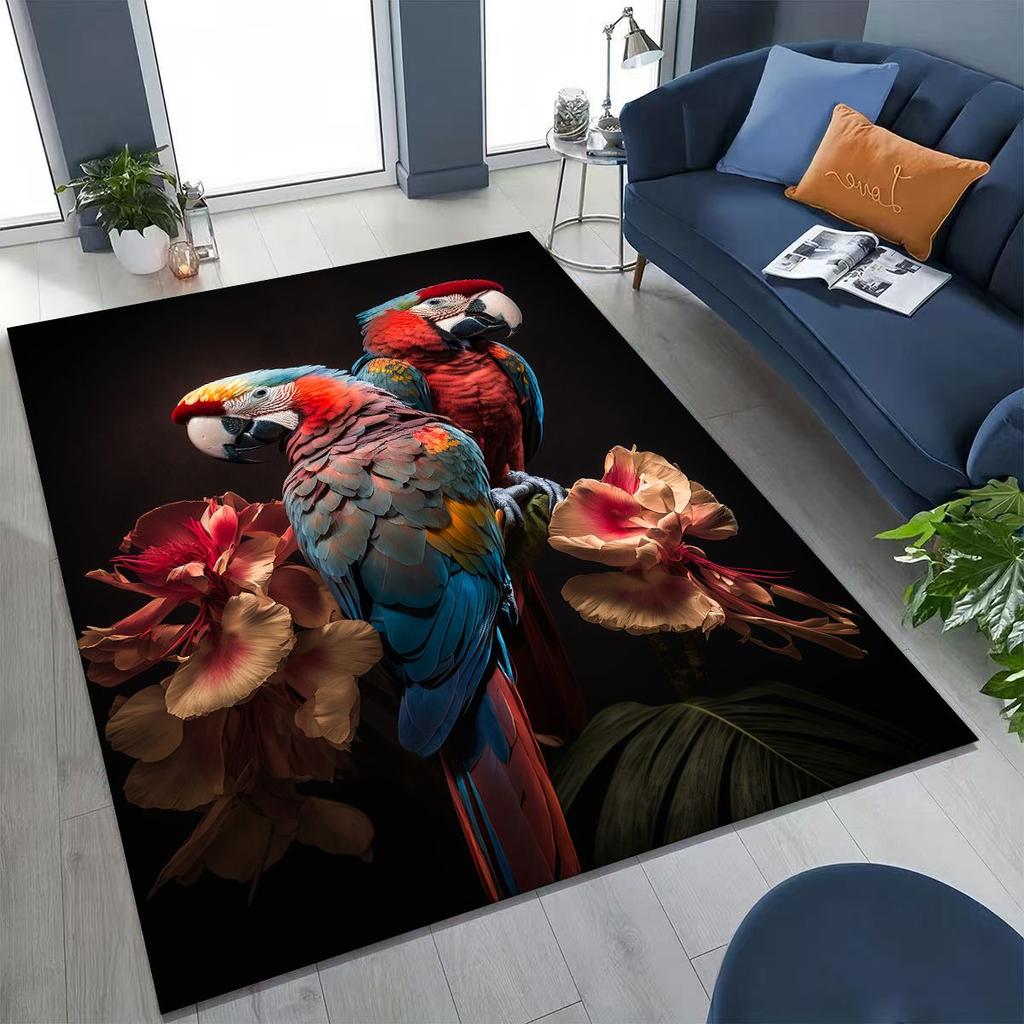 Красочный тропический попугай ара, натуральное искусство птиц, ковер для спальни, гостиной, дивана, домашний коврик для двери, декор, большой нескользящий коврик для пола
