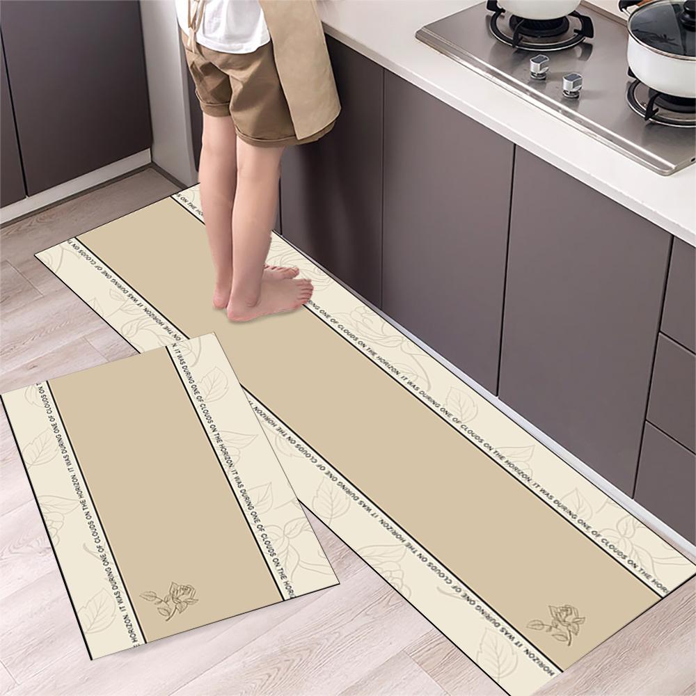 1/2PCS Modern Kitchen Floor Mat Crystal Velvet Non-Slip Kitchen Balcony Long Strip Carpet Home Decoration Door Mat