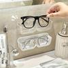 1pc Adhesive Wall-Mounted Bathroom Storage Shelf for Glasses and Glasses, Plastic, No Electricity Needed, Ideal for Flat Surfaces