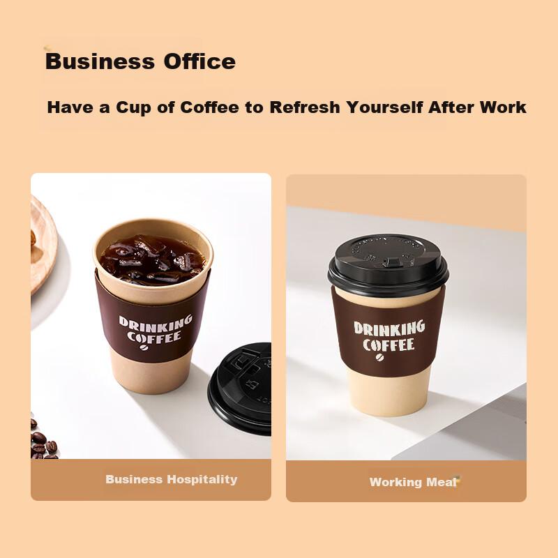 JD Original Coffee Cups, Disposable Paper Cups, Thickened Insulated Hot Drink Cups for Milk Tea And Water, 430ml [20 Sets]