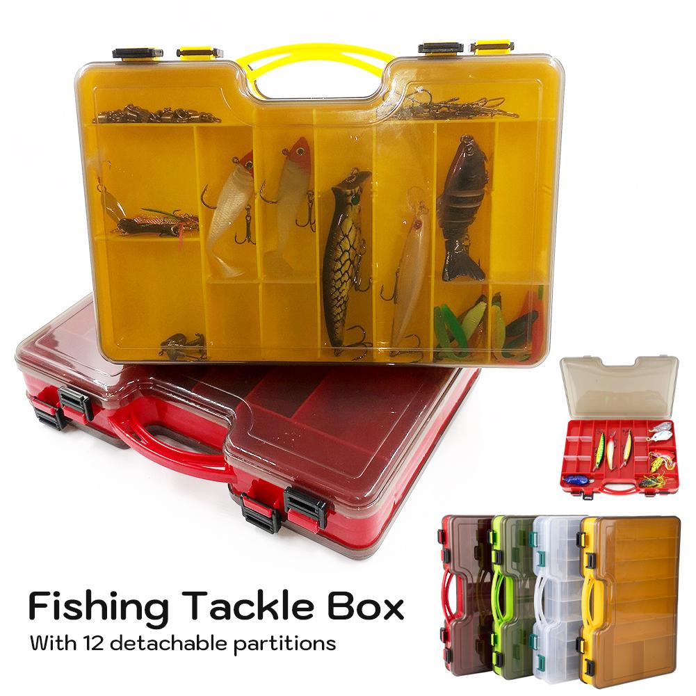 Портативный ящик для рыболовных снастей большой емкости, двухслойный ящик для хранения рыболовных снастей, держатель для приманки с замком, рыболовные принадлежности