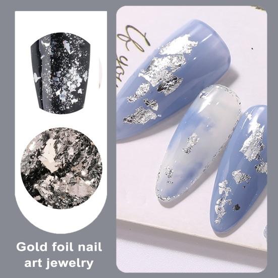 1 коробка, украшение для ногтей, блестки, золотой/серебряный цвет, нерегулярные чешуйки из оловянной фольги, DIY маникюр, УФ-гель-лак, 3D блестящие аксессуары для украшения ногтей