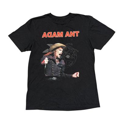 Футболка Adam Ant Черная Средняя Тур Концерт Рок-группа Футболка Talking Heads The Clash Унисекс Футболка Графическая футболка