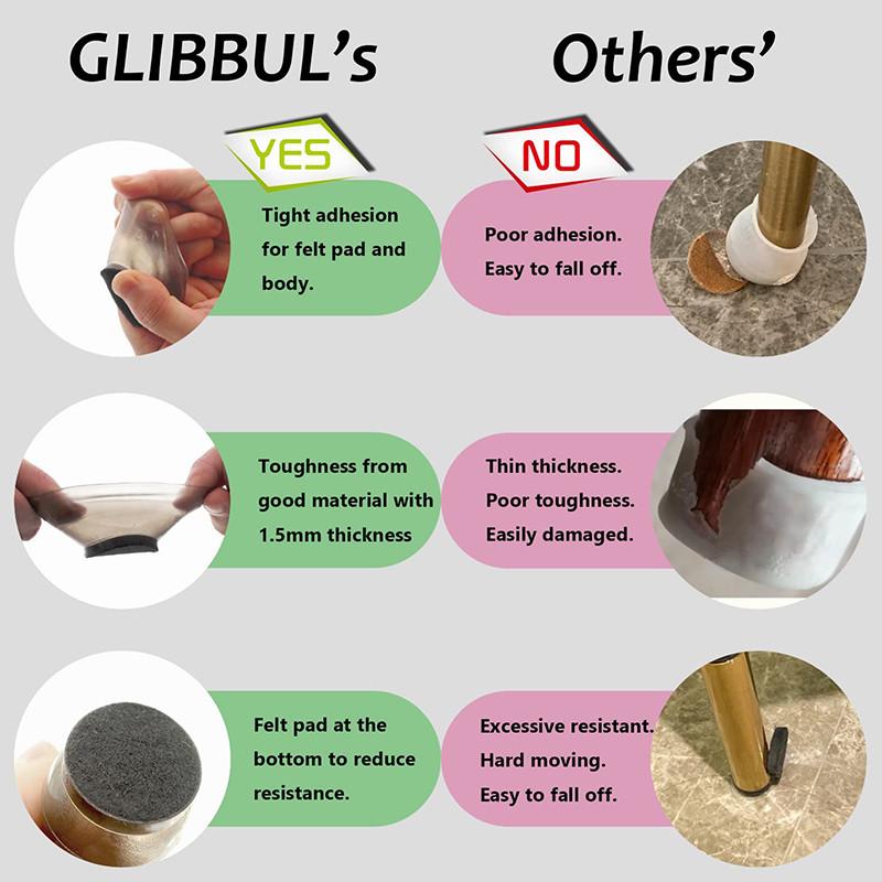 16PCS Chair Leg Caps Felt Stool Table Quiet Feet Pads Non-slip Furniture Foot Protectors Home Decor