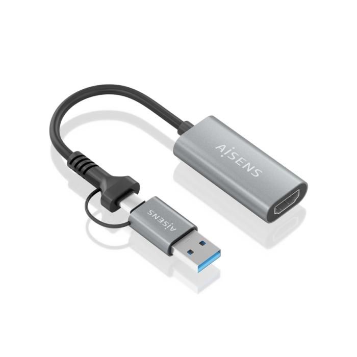 Câble Convertisseur HDMI - AISENS - A109-0913 - USB-A/M+USB-C/M - 1080P 60Hz - 15 cm