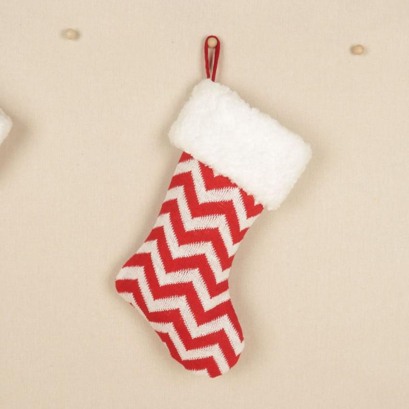 Christmas Knit Stocking Candy Gift Bag Hanging Ornament European Style