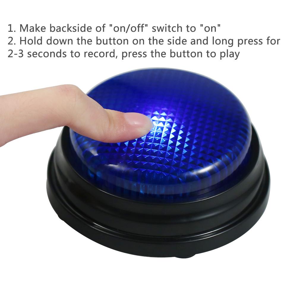 Recordable Talking Button Voice Recording Sound Button With High Bright Energy Saving Light