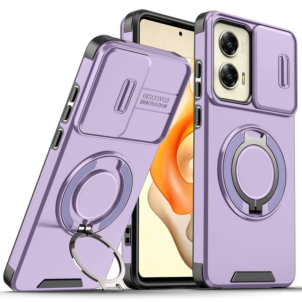 Магнитное кольцо-подставка Бронированный чехол Для Motorola Moto G Stylus 5G 2024 Power 2025 Play 2026 Сдвижное окошко Защитная крышка для объектива
