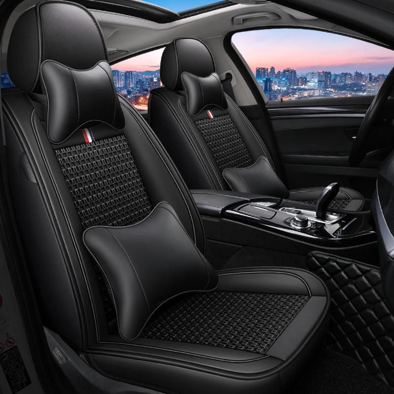 Роскошный чехол на переднее сиденье из искусственной кожи, улучшенная прочная дышащая нескользящая четырехсезонная универсальная защитная подушка на переднее сиденье(Только один чехол на сиденье)