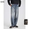 Мужские джинсы прямого кроя GXG с винтажной стиркой