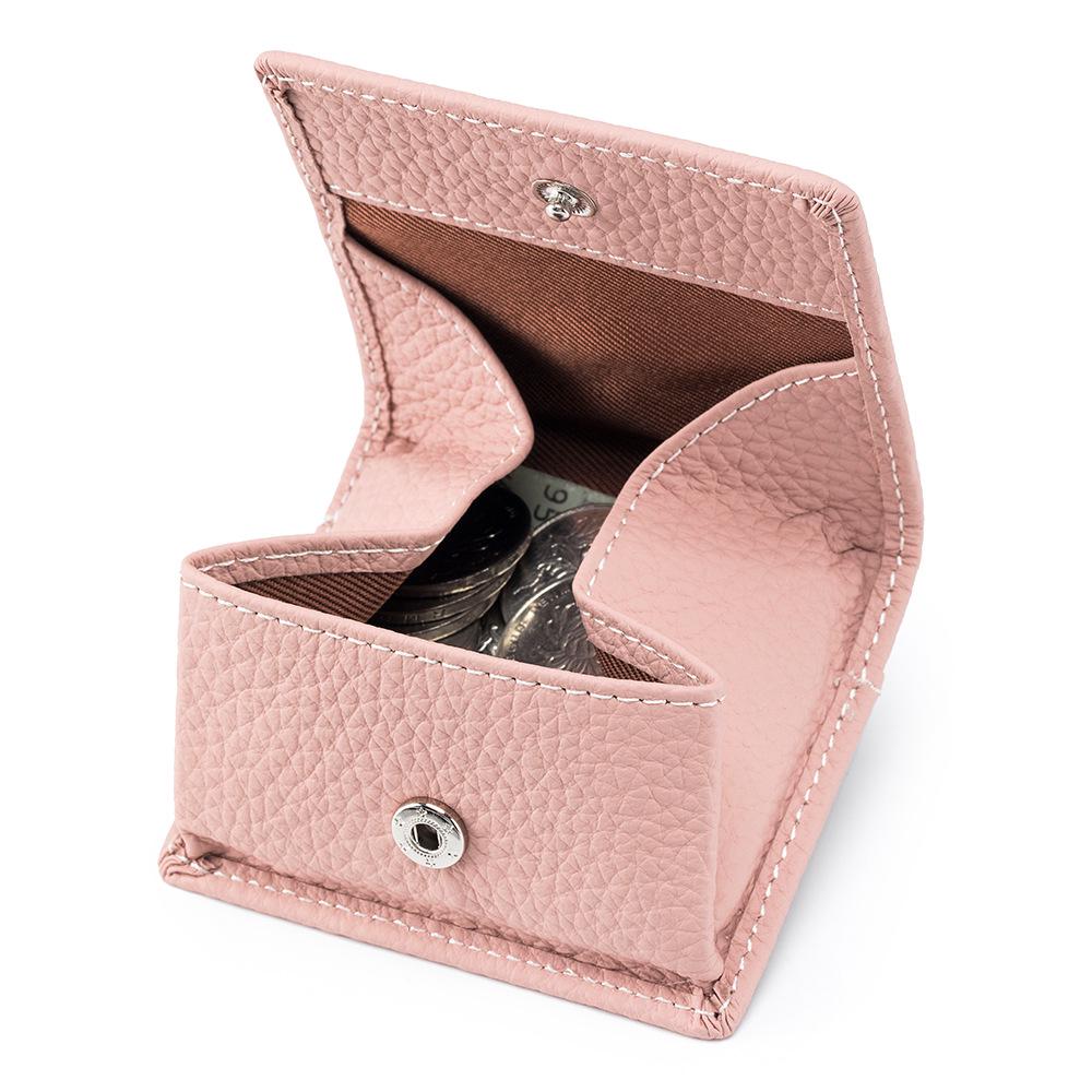 Компактный женский кошелек для монет из натуральной кожи - Мини-кошелек из японской коровьей кожи с застежкой-кнопкой