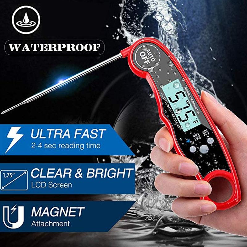 Кухонные аксессуары, цифровой термометр для приготовления мяса с быстрым считыванием и складным термометром для гриля