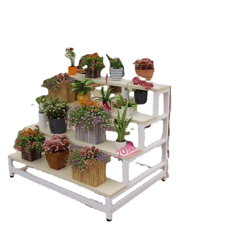 Indoor Balcony Trapezoidal Wrought Iron Multi-layer Flower Stand