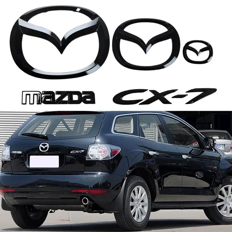 Подходит для Mazda CX7 CX-7 Автомобиль 19 см Передняя эмблема 14 см Задняя эмблема на багажник Наклейка Пластиковая Наклейка на руль Автомобильные аксессуары