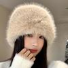 Temperament Winter Fisherman Hat Warmer Anti-cold Basin Cap Thickened Plush Bucket Hat  Shopping