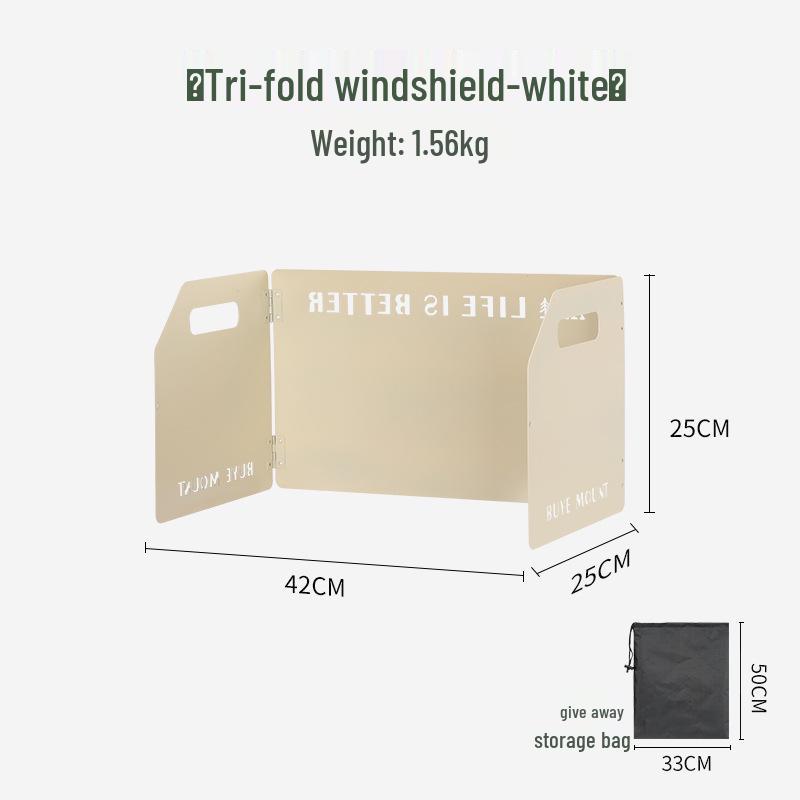 Портативная трехсекционная походная плита с ветрозащитой - Большой концентратор тепла