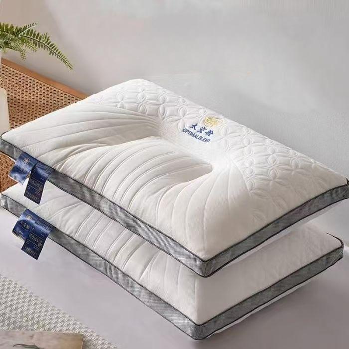 Подушка из вязаного хлопка с трехмерным краем в форме космической капсулы  Зонированная латексная подушка  Удобная подушка для сна с поддержкой шейного отдела  Подушка из перьевого велюра