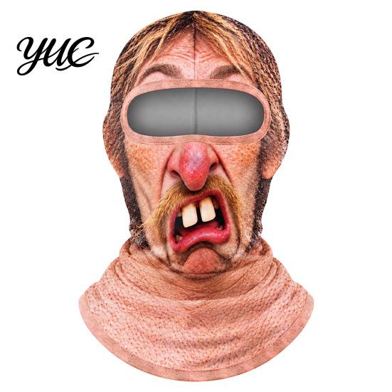Winter Balaclava Mask Realistic Face Ski Mask, 3D Print Balaclava, Cold Weather Guard Protection Hood Neck Gaiter for Halloween Outdoor Cycling Funny
