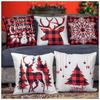 Decorative Merry Christmas Satin Cushion Cover 18 Inch X 18 Inch Set of 5 18x18 Cusion Covers for Sofa 18" 18, White and Red Colour