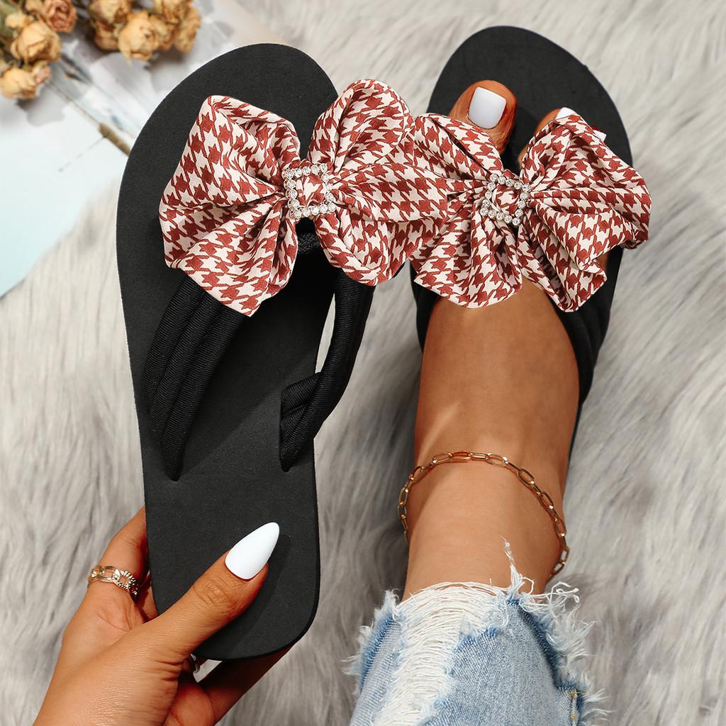 Summer Womens Flip Flops With Butterfly Knot For Beach And Casual Wear